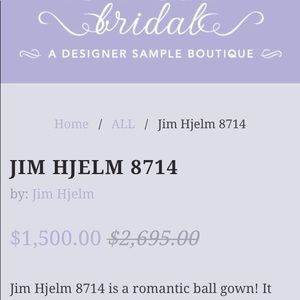 Jim Hjelm ivory wedding dress.